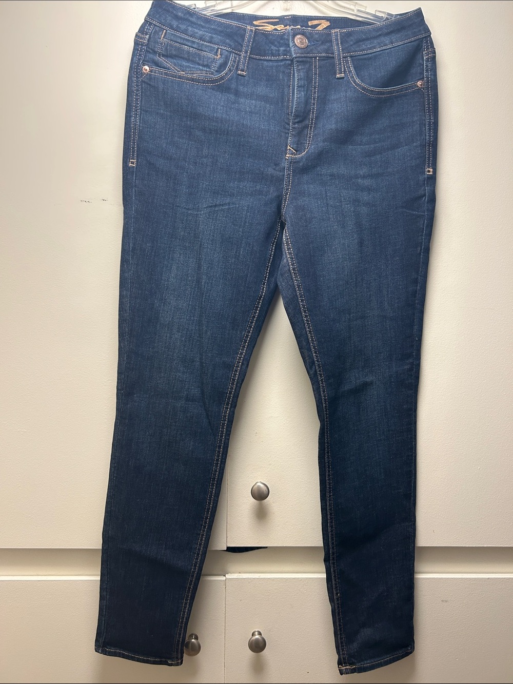 Seven7 Women's Skinny Jeans - Dark Blue Wash